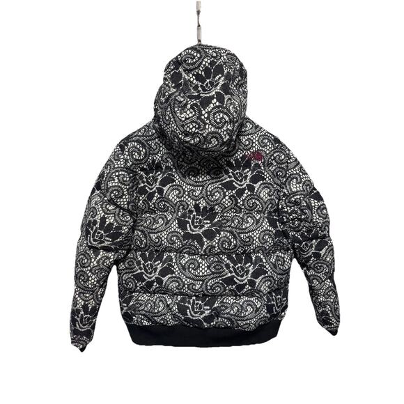 The North Face Jacket Girls XL 18 Hooded Down Puffer Lace Print - Picture 5 of 12
